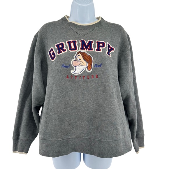 Disneyland Resort Other - Disneyland Resort Sweatshirt Grumpy Real Bad Attitude Graphic Womens S Gray